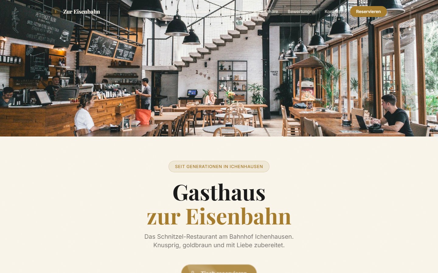 Gasthaus Eisenbahn Website